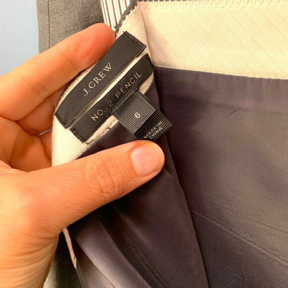 J. Crew Grey Super 120s No. 2 Pencil Skirt Size 6 - Picture 8 of 8